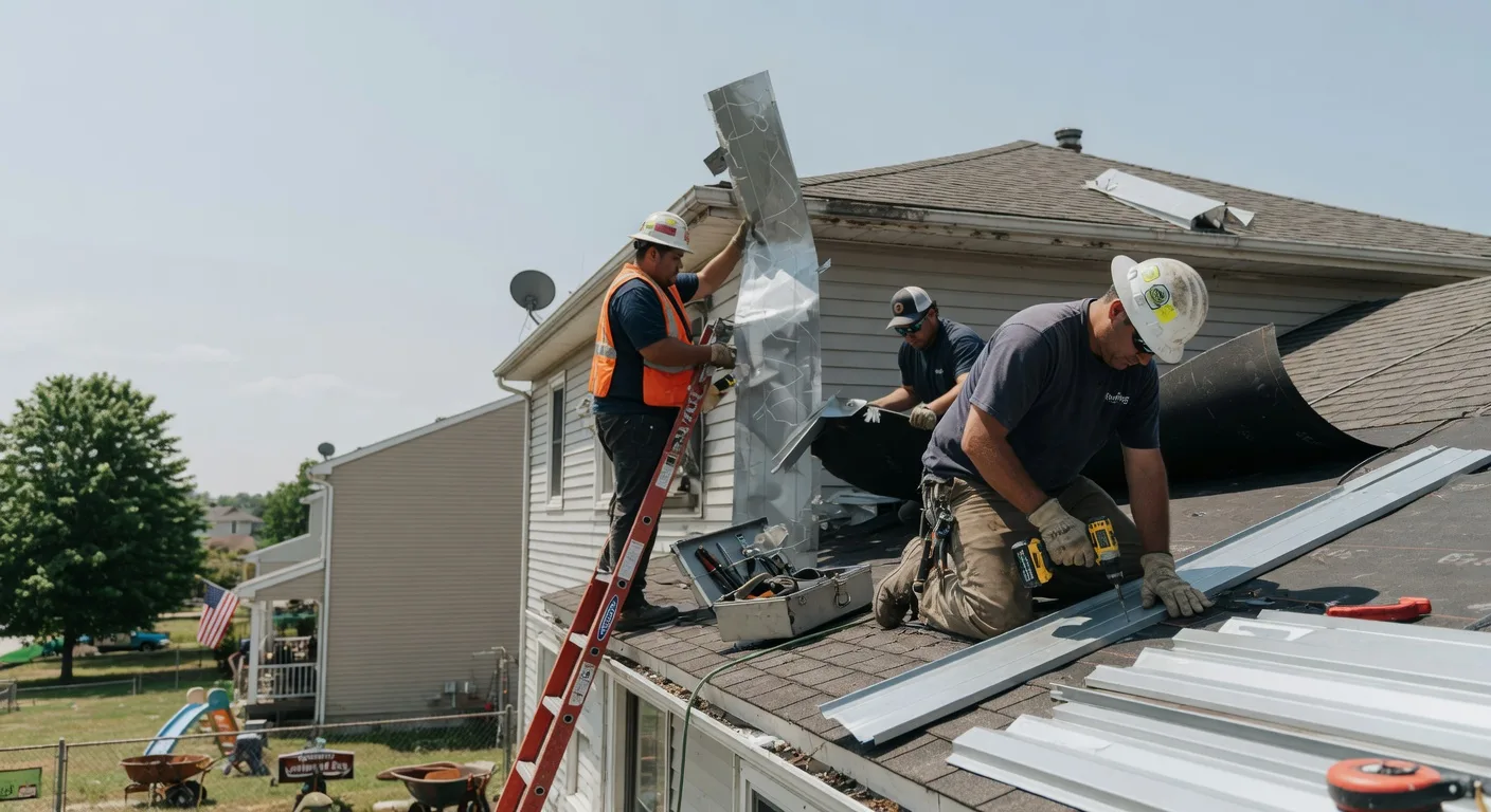 Storm Damage Metal Roof Repair in East Baldwin, ME